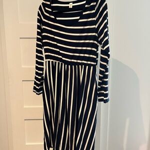 Shirley Navy and White Striped Top